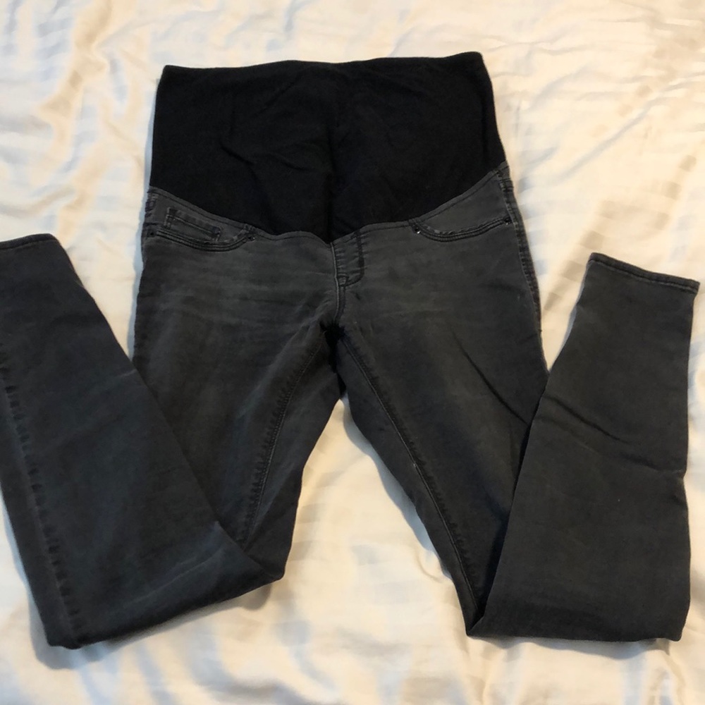 H&M Mama maternity stretchy dark grey jeans Sz 8